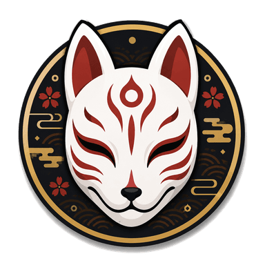 Badge bêta-testeur : masque kitsune